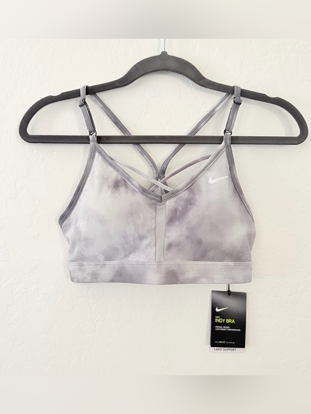 Nike Women’s Sports Bra in Gray Tie-Dye